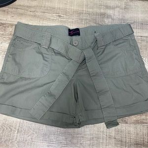 Torrid Olive green belted shorts